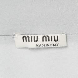 Miu Miu Grey Silk Neck Tie Detil Top S