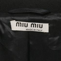 Miu Miu Black Wool Double Breasted Coat S