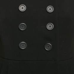 Miu Miu Black Wool Double Breasted Coat S
