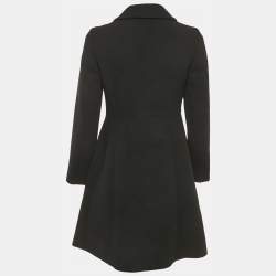 Miu Miu Black Wool Double Breasted Coat S