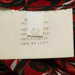 Miu Miu Vintage Red Printed Chiffon Ruche Top M