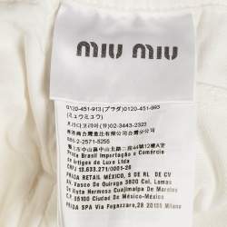 Pre Owned Miu Miu White Striped Denim Elasticated Bottom jeans S Waist 27"