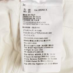 Pre Owned Miu Miu White Striped Denim Elasticated Bottom jeans S Waist 27"