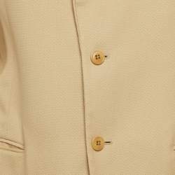 Pre Owned Miu Miu Beige Patterned Wool Tailored Suit L