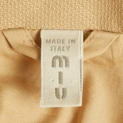 Pre Owned Miu Miu Beige Patterned Wool Tailored Suit L