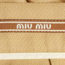 Pre Owned Miu Miu Beige Patterned Wool Tailored Suit L