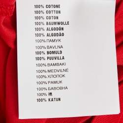 Pre Owned Miu Miu Red Logo-Patch Jersey Sleeveless T-Shirt L