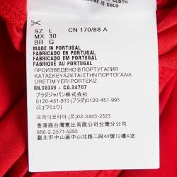 Pre Owned Miu Miu Red Logo-Patch Jersey Sleeveless T-Shirt L