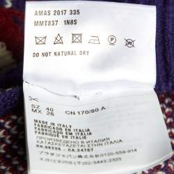 Pre Owned Miu Miu Blue Contrast Detail Wool Knit Sleeveless Sweater S