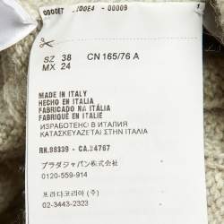 Pre Owned Miu Miu Ecru Cable Knit Sleeveless Top S