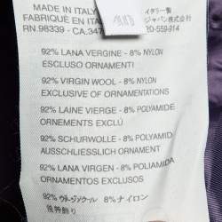 Pre Owned Miu Miu Purple Wool Embellished Long Sleeve Coat S