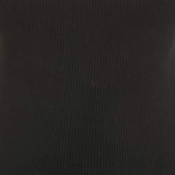 Pre Owned Miu Miu Black Rib Knit Logo Detail Strap Tank Top M