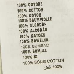 Pre Owned Miu Miu White Logo Applique Rib Knit Top XS