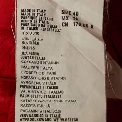 Pre Owned Miu Miu Red Synthetic Gathered Mini Skirt S