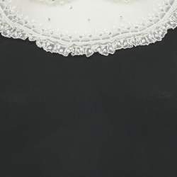 Pre Owned Miu Miu Black Crepe Doll Collar Detail Sleeveless Top M