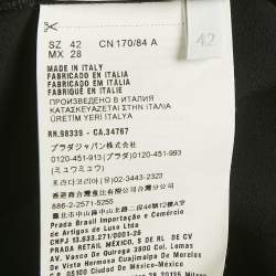 Pre Owned Miu Miu Black Crepe Doll Collar Detail Sleeveless Top M