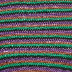 Pre Owned Miu Miu Multicolor Stripe Crochet Knit Short Sleeve Sweater S