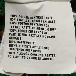 Pre Owned Miu Miu Multicolor Stripe Crochet Knit Short Sleeve Sweater S