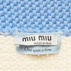 Pre Owned Miu Miu Off-White Wool Zip-Up Once Upon A Time Sweater M