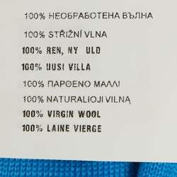 Pre Owned Miu Miu Blue Intrasia Wool Knit Short Sleeve Sweater M