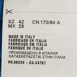 Pre Owned Miu Miu Blue Intrasia Wool Knit Short Sleeve Sweater M