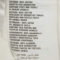 Pre Owned Miu Miu White Cotton Button Front Midi Skirt M