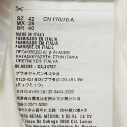 Pre Owned Miu Miu White Cotton Button Front Midi Skirt M