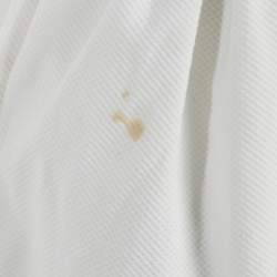 Pre Owned Miu Miu White Cotton Button Front Midi Skirt M