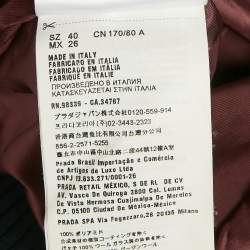 Pre Owned Miu Miu Navy Blue Nylon Applique Detail Button Front Varsity Jacket S