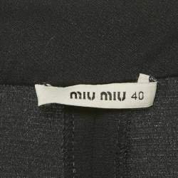 Pre Owned Miu Miu Midnight Blue Jersey Zip Up Maxi Dress S