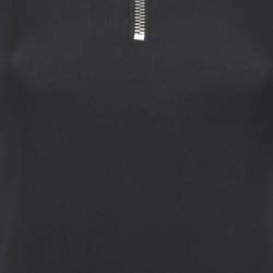 Pre Owned Miu Miu Midnight Blue Jersey Zip Up Maxi Dress S