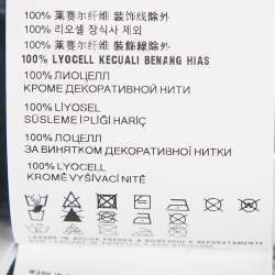 Pre Owned تنورة ميني ميو ميو جينز مطوي مطرز بشعار أزرق مقاس صغير جداً - إكس سمول