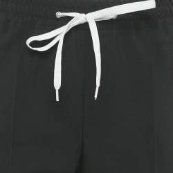 Pre Owned Miu Miu Black Logo Band Crepe Jogger Pants XS