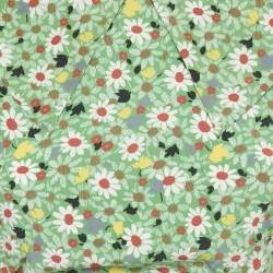 Pre Owned Miu Miu Green Floral Print Crepe Silk Tie Detail Crop Top S