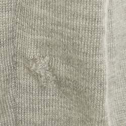 Pre Owned Miu Miu Grey Cashmere Knit Crop Cardigan S