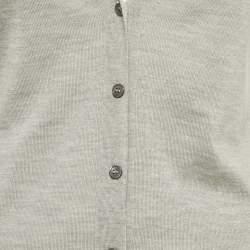 Pre Owned Miu Miu Grey Cashmere Knit Crop Cardigan S