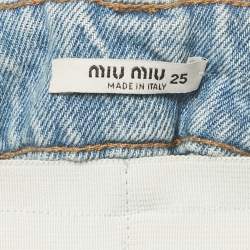 Pre Owned Miu Miu Blue Denim Elasticated Waist Jeans S 
