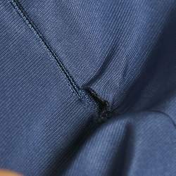 Pre Owned Miu Miu Blue Synthetic Pleated Mini Skirt M