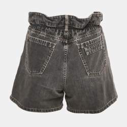 Pre Owned Miu Miu Grey Denim Elasticated Short S