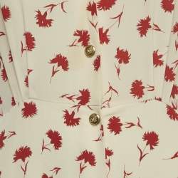 Pre Owned Miu Miu Cream Floral Print Silk Maxi Dress M