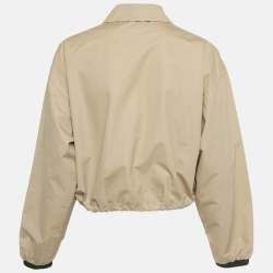 Pre Owned جاكيت ميوميو كروب جيرسي بتقليم جانبي بشعار بلون أسود مقاس متوسط