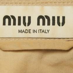 Pre Owned جاكيت ميوميو كروب جيرسي بتقليم جانبي بشعار بلون أسود مقاس متوسط