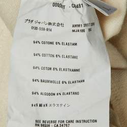 Pre Owned Miu Miu Cream Cotton Knit Round Neck T-Shirt Dress L