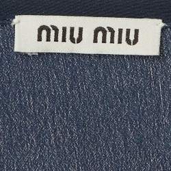 Pre Owned Miu Miu Navy Blue Cashmere & Silk Sweater Dress M 