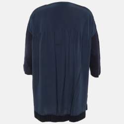 Pre Owned Miu Miu Navy Blue Cashmere & Silk Sweater Dress M 