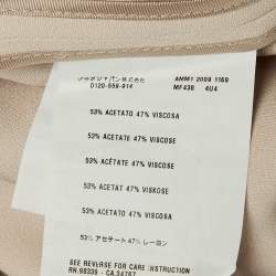 Pre Owned Miu Miu Beige Crepe Wrap Around Mini Dress M