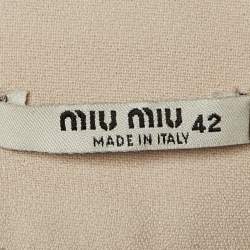 Pre Owned Miu Miu Beige Crepe Wrap Around Mini Dress M
