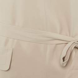 Pre Owned Miu Miu Beige Crepe Wrap Around Mini Dress M