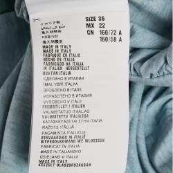 Pre Owned Miu Miu Blue Denim Puff Sleeve Mini Dress XS