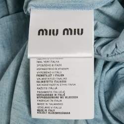 Pre Owned Miu Miu Blue Denim Puff Sleeve Mini Dress XS